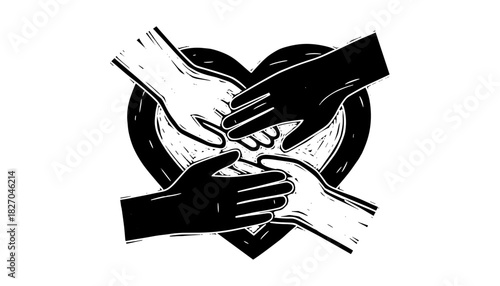Unity symbol: hands in heart shape emphasizing diversity and support