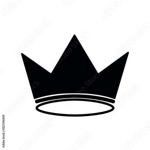 Simple black silhouette of a royal crown with a white band