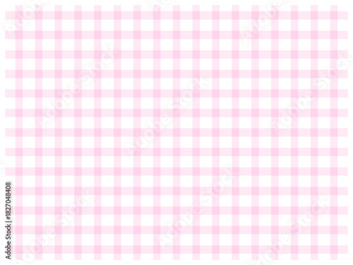 シンプルで可愛いギンガムチェック柄の背景 パステルピンク