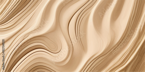 Soft Curved Beige Wood-Inspired Abstract Texture with Fluid Artistic Waves for Stylish Decoration, Premium Backdrops, and Modern Interior Surfaces