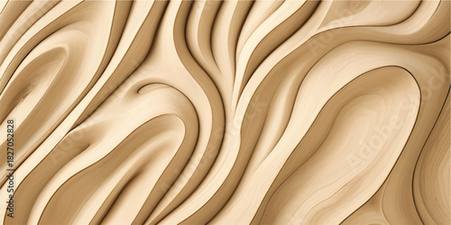 Premium Beige Fluid Swirl Texture with Soft Wooden Grain Flow for Modern Interior Decoration, Contemporary Backdrops, and Artistic Surface Design