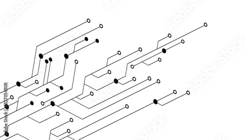 Abstract geometric Circuit connect lines and dots.