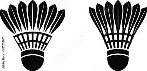 Badminton shuttlecock vector icon set for sports, game, and recreation. graphic illustration of equipment for web and app design.