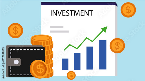 Business profit analysis report showing successful investment returns and market growth