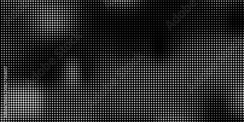 Grunge halftone gradient background. Faded grit noise texture. White and black sand wallpaper. Retro pixelated backdrop. Anime or manga style comic overlay. Vector graphic design textured template