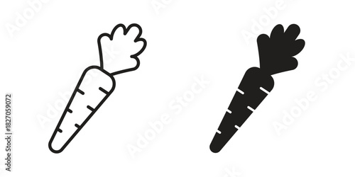 Carrot icon flat simple icon. Liner version - stock vector.