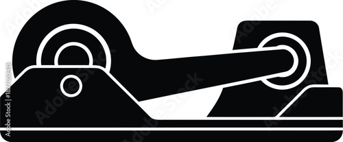 Black and white tape dispenser office supply icon