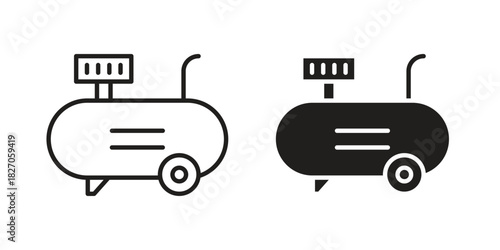 Compressor icon flat simple icon. Liner version - stock vector.