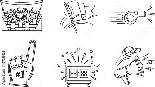 Sporting Event Line Art Illustrations Collection Set