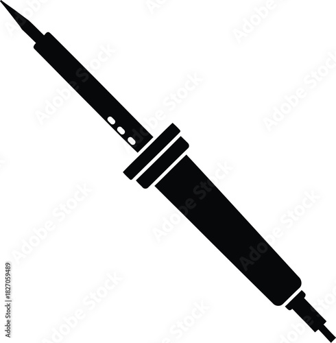 Soldering iron black silhouette for electronics repair and crafting