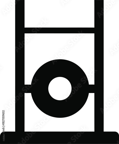 Guillotine silhouette illustration symbol of french revolution era