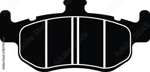 Black and white brake pad silhouette vector illustration