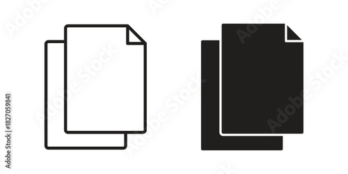 Copy icon flat simple icon. Liner version - stock vector.