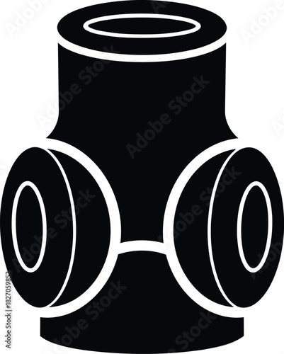 Universal joint silhouette black and white vector illustration