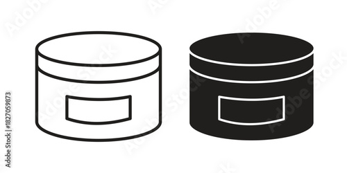 Cream icon flat simple icon. Liner version - stock vector.