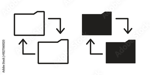 Data transfer icon flat simple icon. Liner version - stock vector.
