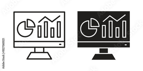 Dashboard icon flat simple icon. Liner version - stock vector.