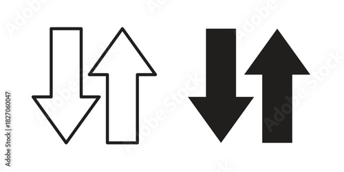 Data transfer icon flat simple icon. Liner version - stock vector.