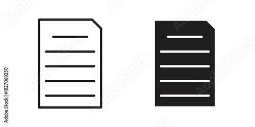 Document icon flat simple icon. Liner version - stock vector.