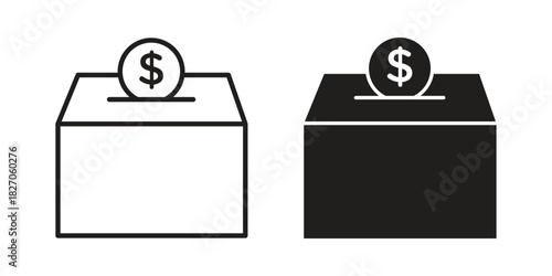Donate icon flat simple icon. Liner version - stock vector.