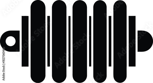Radiator icon black and white heating appliance