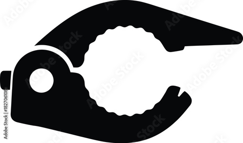 Black and white image of a clamp tool silhouette