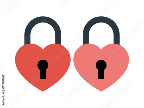 Two heart-shaped padlocks symbolizing commitment and love.