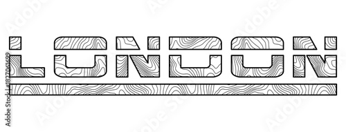 London, Londres, UK, United Kingdom, England, Inglaterra, typography, tipografia, lettering, text, texto, topographic, topográfico, map, mapa, contour lines, curvas de nível, abstract, abstrato, lines