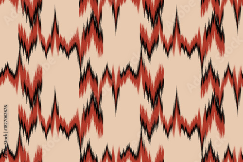 Abstract ikat pattern for seamless ethnic art in tribal and folk style. Print Aztec geometric ornament. Geometric pattern seamless color oriental.Design for fabric, carpet, wallpaper, clothing.