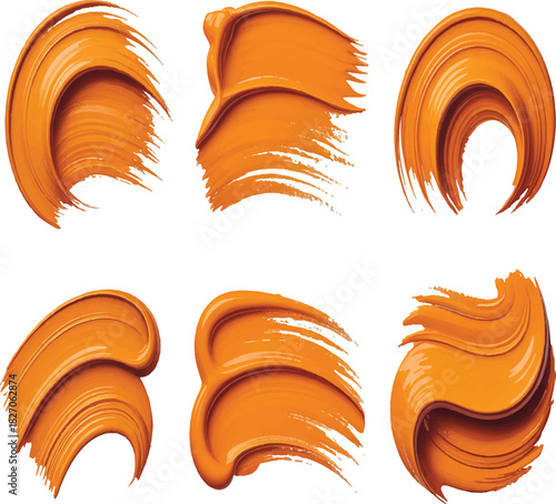 Vibrant Orange Brush Strokes