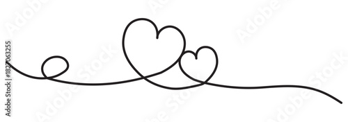 Heart icon hand drawn. Heart continuous line drawing. one line art sketch heart. Symbol love. Valentines card with line art drawing of simple heart sign.
