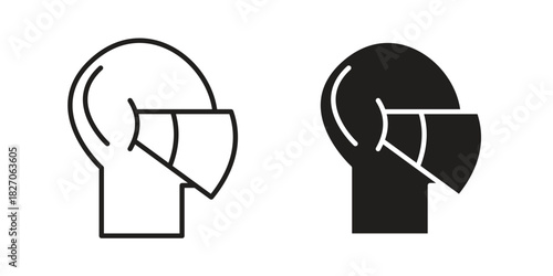 Person in mask icon for your website design, logo, app, UI. EPS10