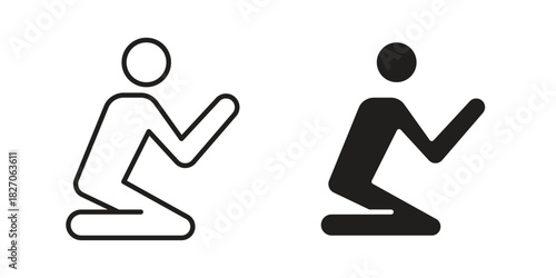 Person Praying icon for your website design, logo, app, UI. EPS10