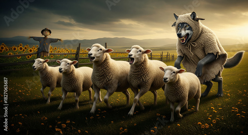 A wolf in sheep's clothing is an expression that means a hypocrite, a person who hides his evil intentions under the guise of virtue.