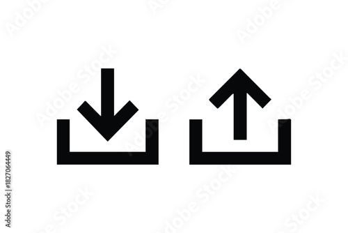 download upload icons set for user interface data transfer