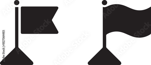 flag design pennant and waving pennant outline icon for ui