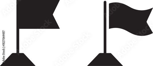 flag graphic two pole pennant variations flat minimal icon set