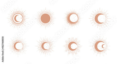 Celestial Phases - A Harmonious Blend of Sun and Moon in Modern Design.