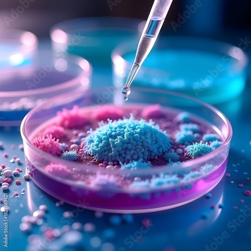 test tubes and microscope