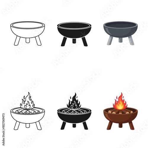 Fire Pit Illustrations - Outdoor Heating and Ambiance.