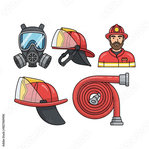 Firefighter Gear and Equipment - Safety and Protection Elements.