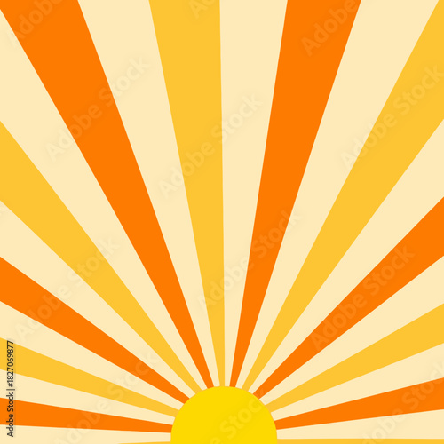 Retro Sunburst Design with Warm Colors.
