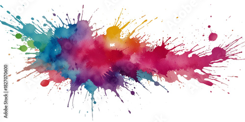 Colorful smoke rainbow painted holi fog festival background. Colorful rainbow paint color smoke cloud explosion isolated on transparent background.	