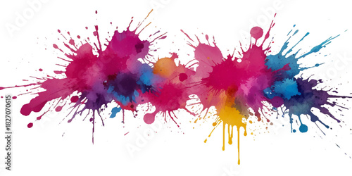 Colorful smoke rainbow painted holi fog festival background. Colorful rainbow paint color smoke cloud explosion isolated on transparent background.	