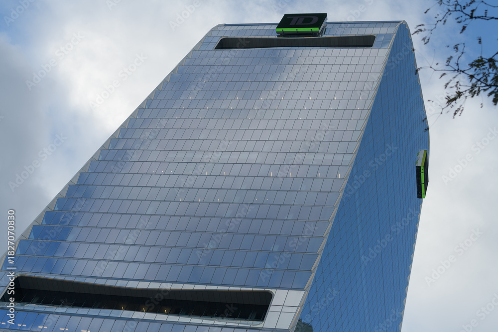 Fototapeta premium oblique skyward view of TD Terrace (east elevation) a corporate office at 160 Front St W, Toronto