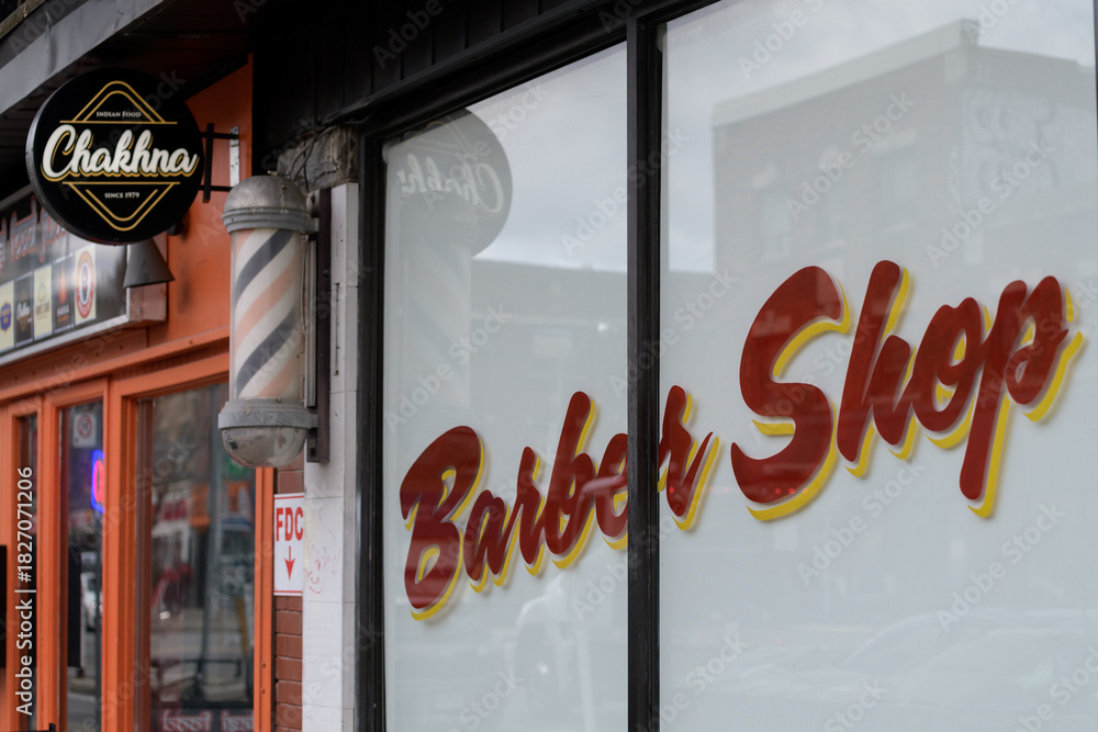 Fototapeta premium Chakhna - Indian Street Food & Hollow Ground Barber Shop, Bloor St W, Toronto