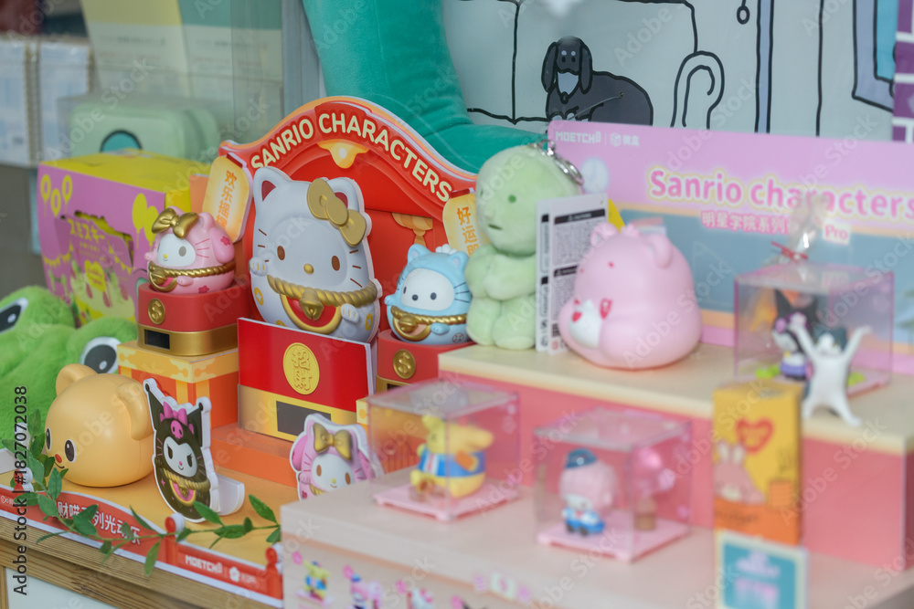 Obraz premium display window with Sanrio characters in a shop, Toronto