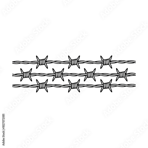 vintage style barbed wire sketch vector pack for rustic farm fences, vintage decor, industrial backgrounds stencil art