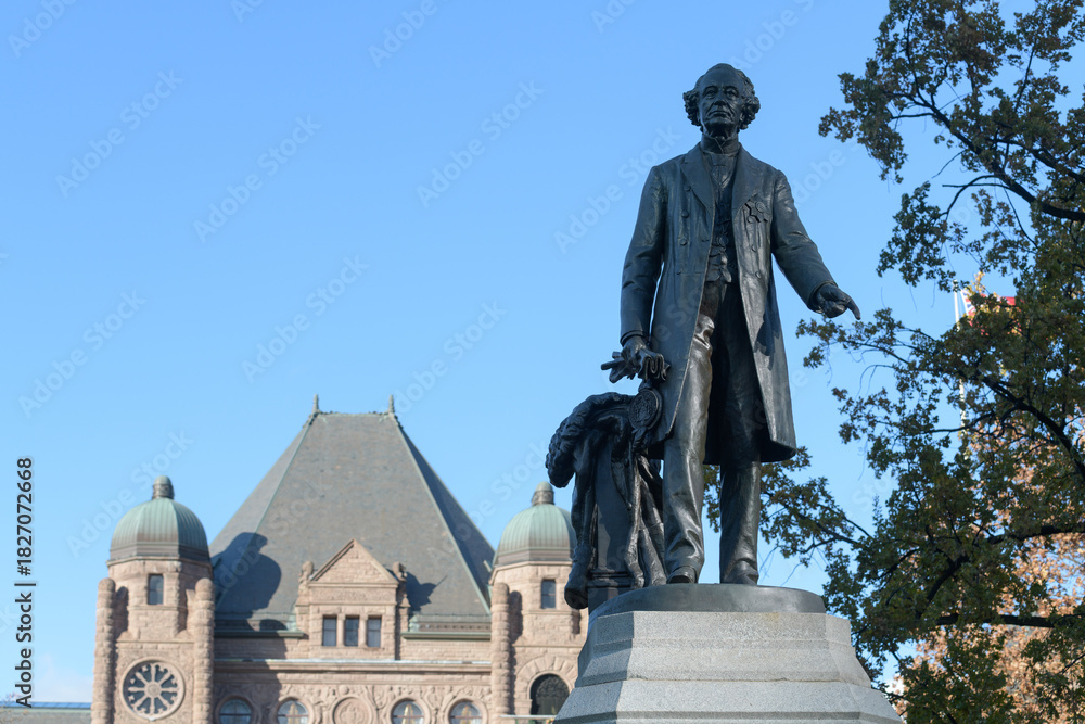 Fototapeta premium statue of John A Macdonald by Hamilton MacCarthy, 1894, at Queen's Park, near the Legislative Assembly of Ontario, Toronto