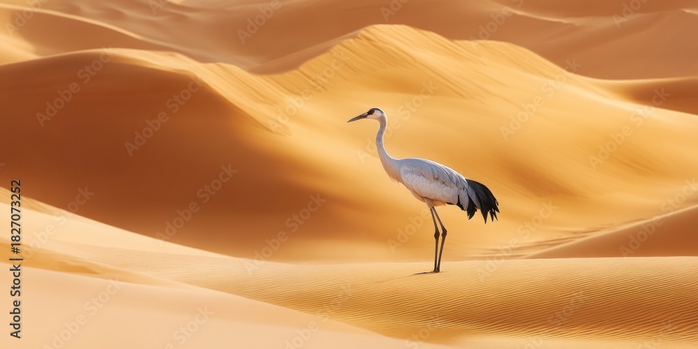 Obraz premium Crane in desert landscape